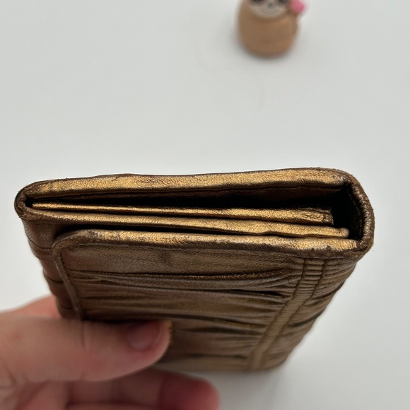 Prada Nappa Gaufre Gold Metallic Wallet - Picture 6 of 16